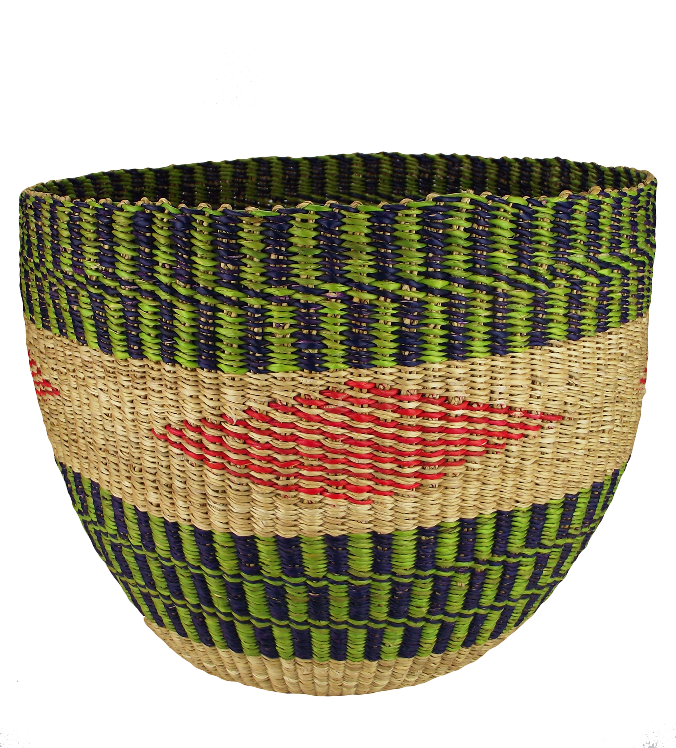 Original Afrika Bolga Korb Dekorativer Aufbewahrungskorb Fair Trade