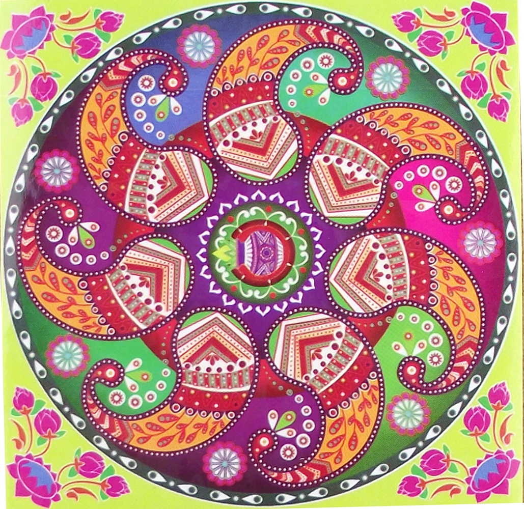 Viereck Aufkleber Mandala Indien Sticker Hippie Goa 9 cm x 9 cm | eBay